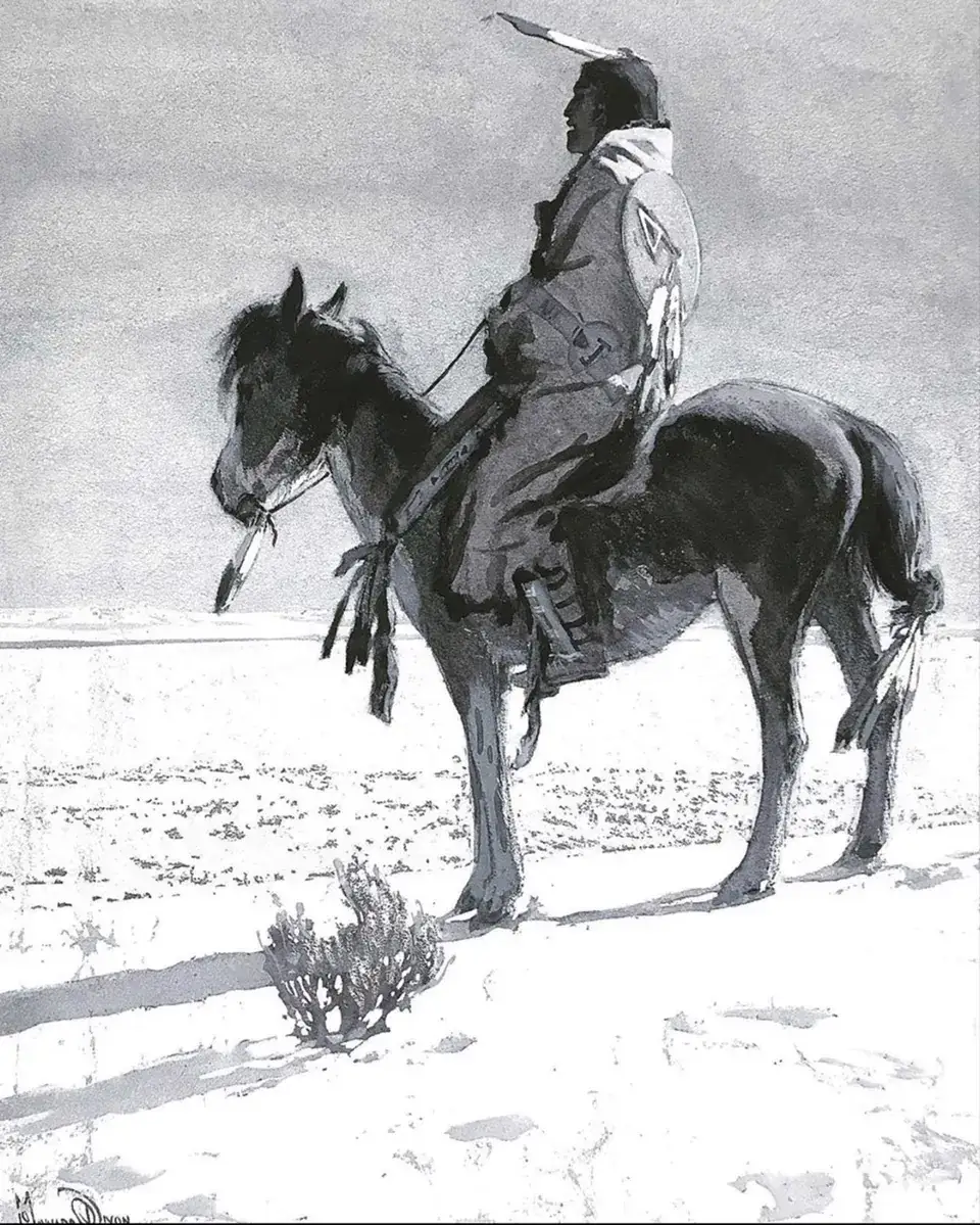 Maynard Dixon, Navajo Scout, mixed media